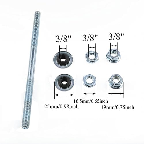 185MM Bicycle Rear Hub Axle 3/8Inch Silver - 1PCS