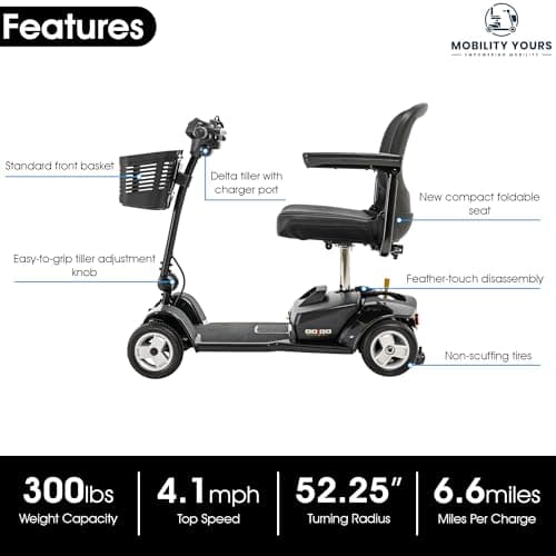 Pride Mobility Ultra X Scooter, 4 Wheel, 300 lb Capacity, Portable Electric Scooter