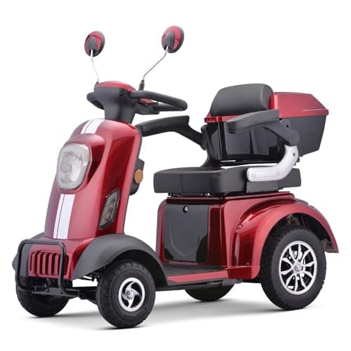 Heavy Duty 4-Wheel Mobility Scooter, 400 lb Capacity, Fully Assembled in US (Blue)