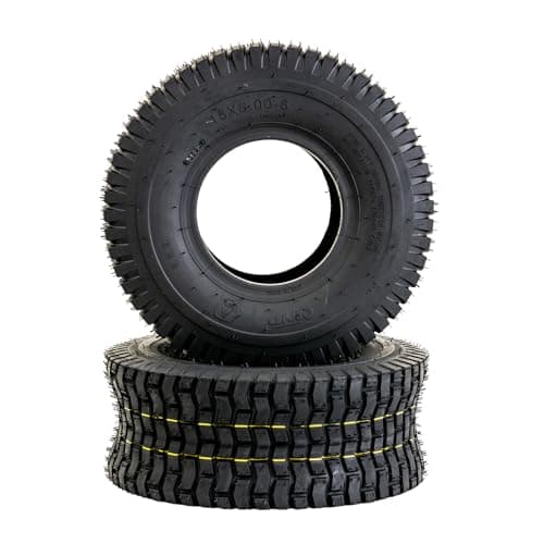 AlveyTech 15x6.00-6 Black Tire for Lawnmower, Go-Kart & ATV - Durable 2-Ply Pneumatic Rubber Tires with QD106 Tread