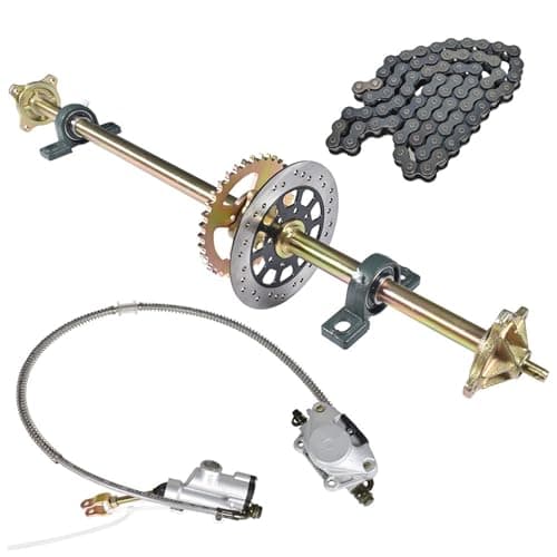 44 Inch Rear Axle Kit with Pillow Blocks Sprocket & Brake Disc for Go Karts ATV Quads & Drift Trikes