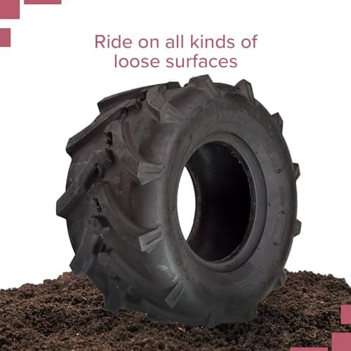 Durable Tire for Go-Karts and ATVs - Replacement V-Tread Tubeless 4-Ply Tires for Gas or Electric Vehicles