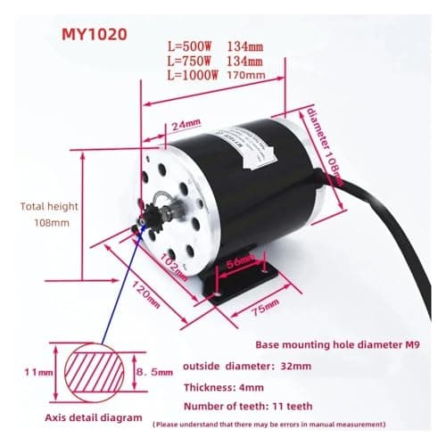48V 1000W Brushed DC Motor Go-Kart with Chain Drive