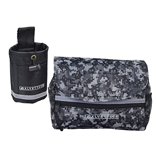 AlveyTech Mobility Scooter Saddle Bag & Cup Holder Combo (Black/Black)