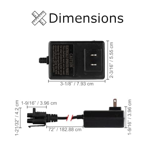 AlveyTech 12V 1.0A Battery Charger B-Type Connector 12V Power Adaptor for Yamaha Raptor 700R ATV, Toyota FJ Cruiser, Meg