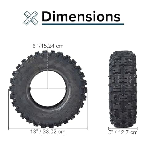 Upgrade Tubeless ATV & Mini Bike Tire with Aggressive Tread - Fits TaoTao, Fit Right DB003, and X-Pro