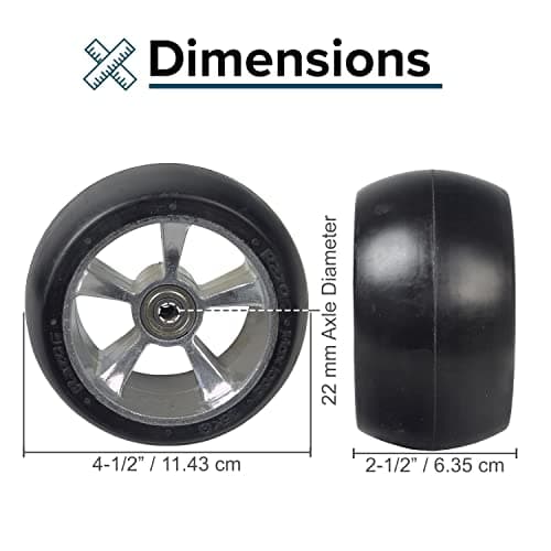 Replacement Front Wheels for Razor Go-Karts - 4-1/2 x 2-1/2 Solid Rubber Drift Tires