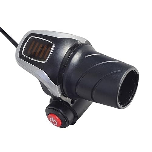 AlveyTech 36V Twist Grip Throttle with Battery Indicator & Switch for Swagtron EB5/6 Electric Bike - Replacement Part, 5