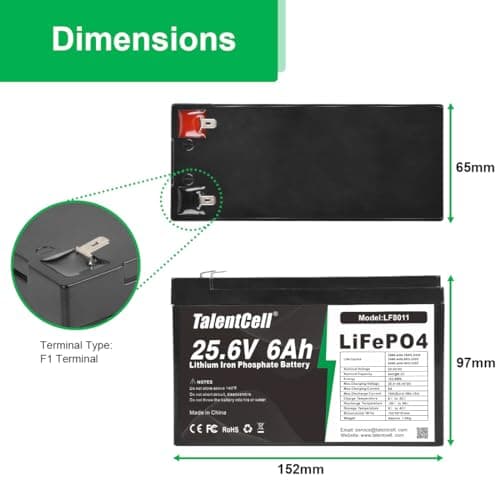 24V 6Ah LiFePO4 Battery Pack LF8011 by Talentcell