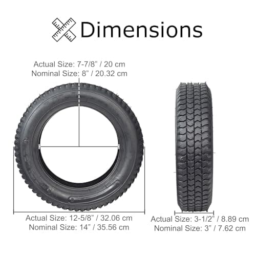 AlveyTech 14x3 Mobility Tire Set - Replacement Kit for Pride Pursuit XL Scooters