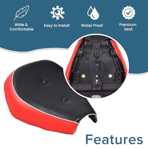 AlveyTech Stylish Black & Red Replacement Seat for Baja MB165 & Falcon Mini Bikes - Comfortable DIY Accessory