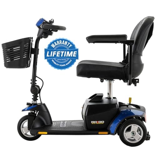 Pride Go Go Sport 3 Wheel Scooter withBasket, Cup Holder & Saddlebag, 18 AH Battery
