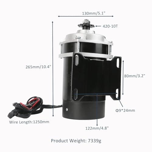 DC 48V 600W Go Kart Brushed Electric Motor for DIY Quad Trike and More