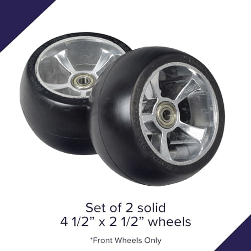 Replacement Front Wheels for Razor Go-Karts - 4-1/2 x 2-1/2 Solid Rubber Drift Tires