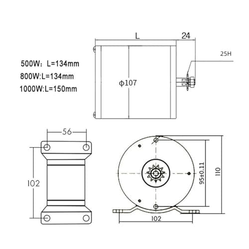 48V 1000W Brushed DC Motor Go-Kart with Chain Drive