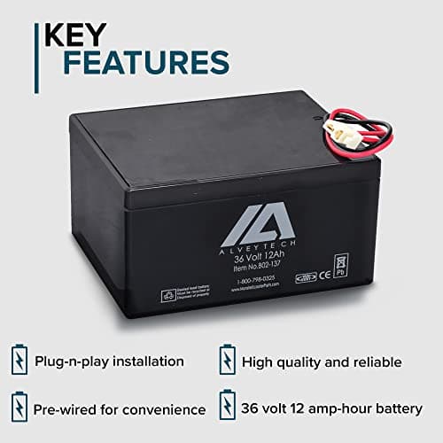 AlveyTech 36V 12Ah Battery for Electric ATV, Go-Kart, Dune Buggy, Dirt Bike