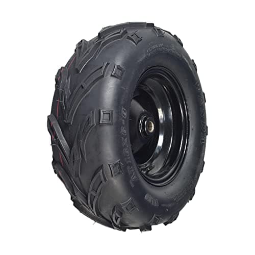 Coleman KT196 Rear Wheel Assembly - Tire Replacement, 16x6-8 Steel Rim with V-Tread Tires