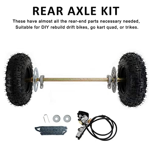Complete 29" Rear Axle Assembly Wheel Hub Kit for Go-Karts Quad Trikes Drift Bikes
