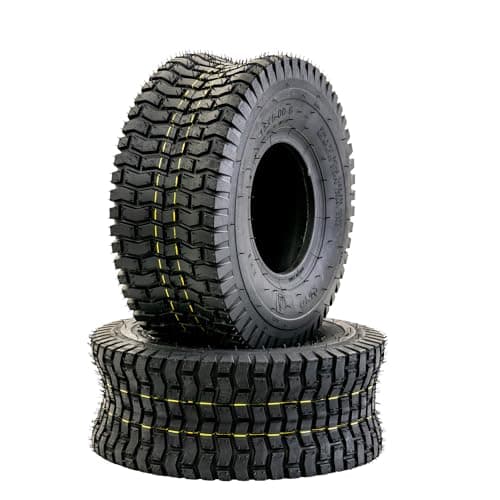 AlveyTech 15x6.00-6 Black Tire for Lawnmower, Go-Kart & ATV - Durable 2-Ply Pneumatic Rubber Tires with QD106 Tread