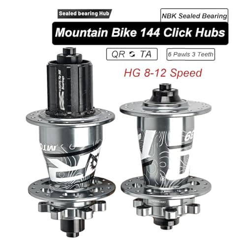 MirOdo Mountain Bike Hub Set 32 Holes Aluminium Alloy Front 2 Rear 4 Quick Release/Thru Axle