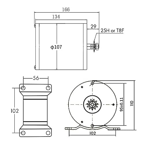 48V 2000W Electric Scooter BLDC Motor MY1020, Silver