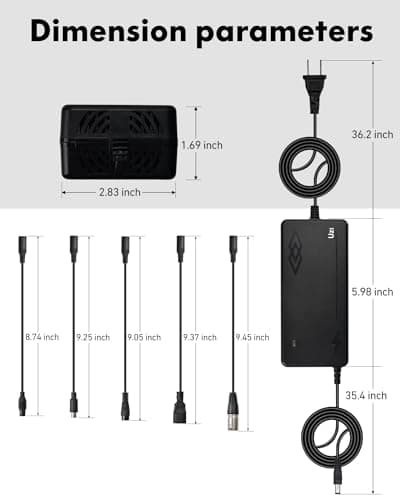 UZI 48V 3Amp Charger with Fan Cooling for Fast & Safe E-Bike/Li-ion Battery Charging