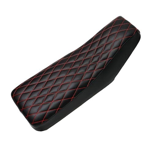 Diamond Stitch Retro Mini Bike Seat with Red Thread for Motovox MBX10 and Mototec 105cc