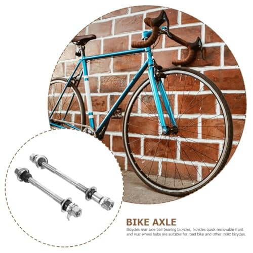 2pcs Durability Bike Front & Rear Axles for Road & Mountain Bikes Durable High-Strength Iron Construction