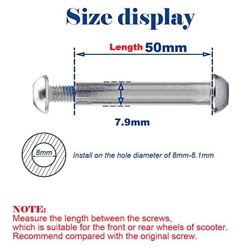 8mm-86mm 8.8 Grade Carbon Steel Axle Allen Screw Bolt Set for Scooter