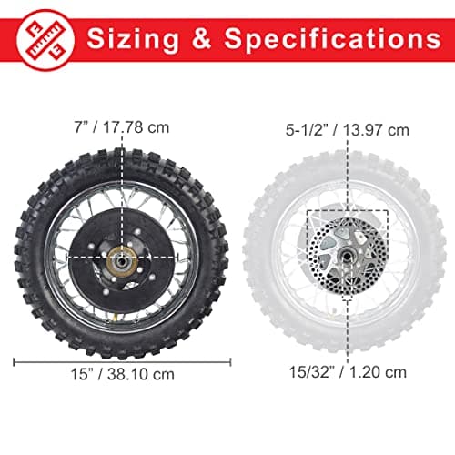 Rear Wheel Assembly Upgrade Kit for Razor MX500 and MX650 - High Off-Road Performance with Simple Installation