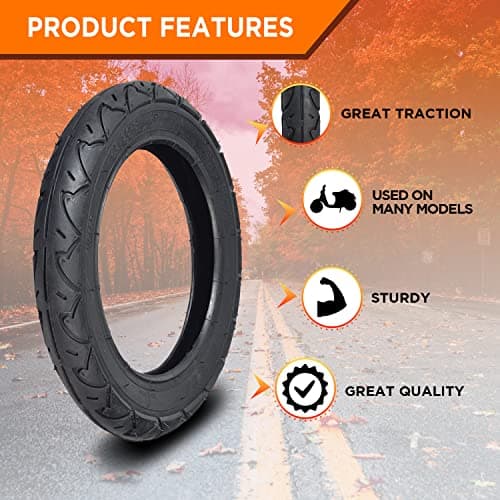 Rubber Tire for Razor Pocket Mod Series, Currie, Mongoose, Schwinn, Rocket, Strollers, Electric Scooter, & E-Bike - Kenda 12 1/2 x 2 1/4 Tire