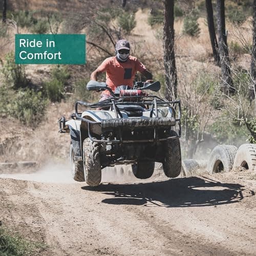 AlveyTech Coleman AT200-B Seat - Replacement Black Vinyl Upholstery for ATV, Dirt Bike, Quad, E-Bikes
