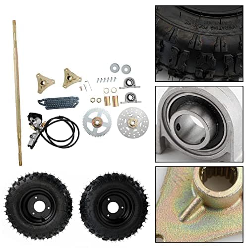 Complete 29" Rear Axle Assembly Wheel Hub Kit for Go-Karts Quad Trikes Drift Bikes