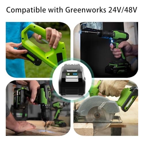Calihutt 24V 6.0Ah Lithium Ion Battery Replacement for Greenworks 29842, 29852, 29322, 20352, 22232, 2508302 Cordless To