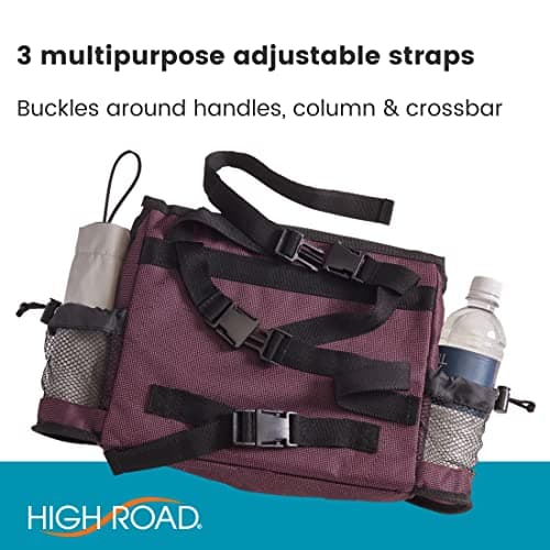 Walker Bag & Wheelchair Caddy with Cup Holders & Pockets, Secure Straps