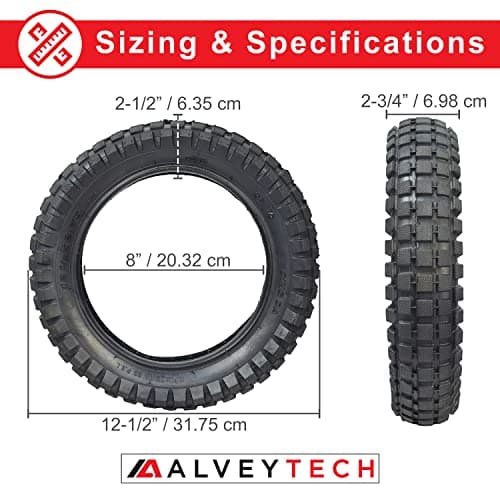 AlveyTech 12-1/2 x 2.75 Replacement Tire for Razor MX350 and MX400