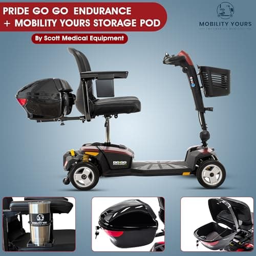 Pride Go Go 4 Wheel Mobility Scooter, 20" Seat, 325 lb Capacity, Lithium Battery