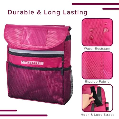 AlveyTech Saddle Bag for Mobility Scooter - Armrest Accessories Holder for Wheelchairs and Electric Scooters