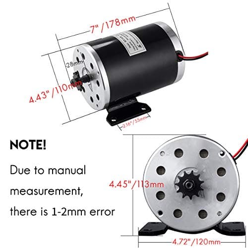 High Speed 48V 1000W Brushed DC Motor Kit for Dirt Bike e-Bike ATV Go Kart Moped Mini Bikes