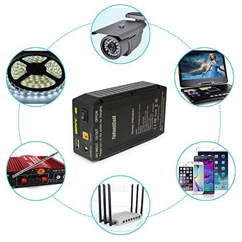 Talentcell 24V Lithium-ion Battery PB240A1, Rechargeable 22400mAh 82.88Wh Li-ion Batteries Pack with Multiple Outputs for LED Strip Lights, CCTV Cameras, Smartphones, and More