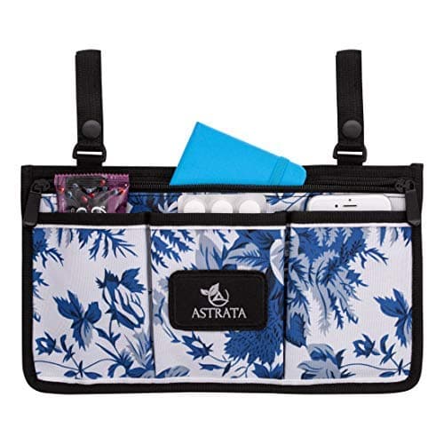 Black Wheelchair Side Bag - Arm Rest Pouch - Organizer Accessories