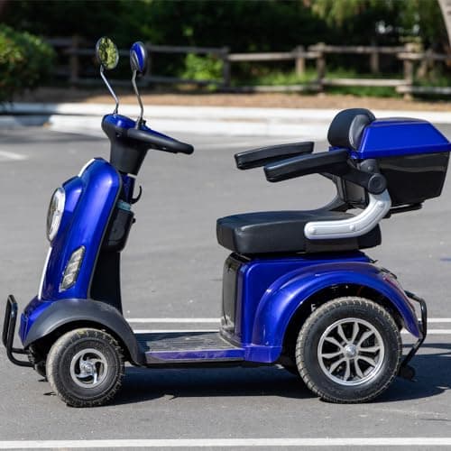 Heavy Duty 4-Wheel Mobility Scooter, 400 lb Capacity, Fully Assembled in US (Blue)