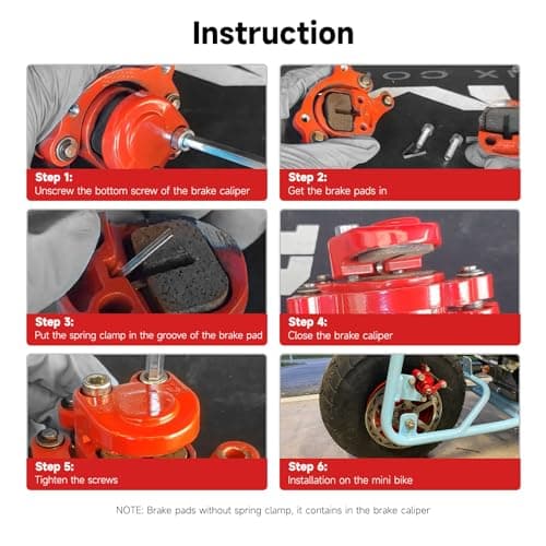 Rear Brake Pads for Mini Bike 97cc 79cc 2.8HP Coleman CT100U CC100X Motovox MBX10