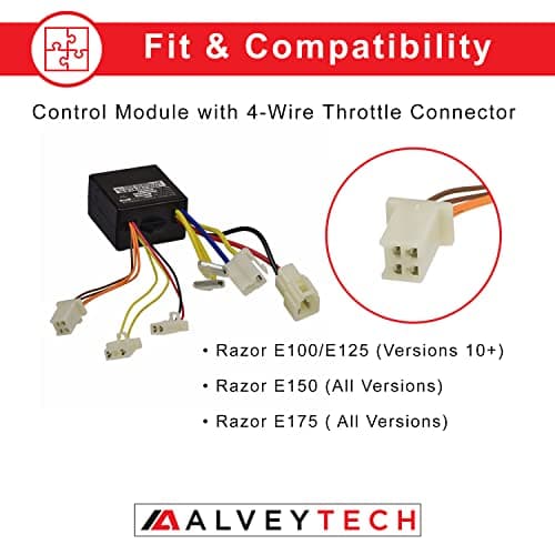 AlveyTech ZK2400-DP-LD Control Module for Razor E100/E125 & Spark/Launch Scooters