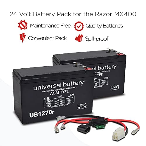 AlveyTech 24V Battery Pack - Replacement Kit for Razor MX400 Rocket Dirt Bike