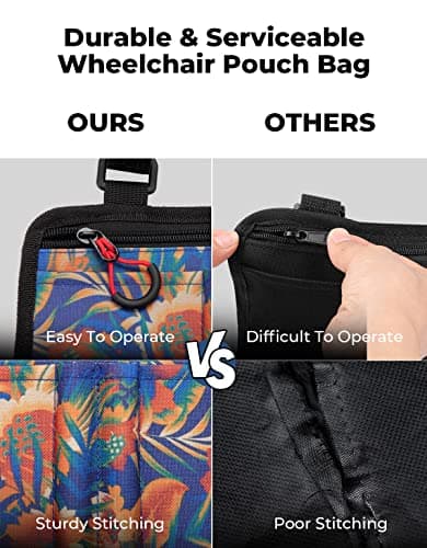 Wheelchair Side Bag with Cup Holder for Walker, Rollator, Scooter or Wheelchair