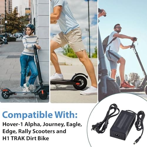 AlveyTech 42V 1.5A Lithium Charger for Hover-1 Alpha, Journey, Rally Scooters - 36V Battery