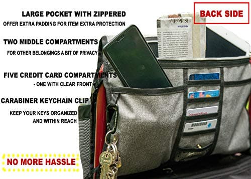 Deluxe Wheelchair Side Pouch Bag (Gray) - Double-Side Cup & Phone Holder