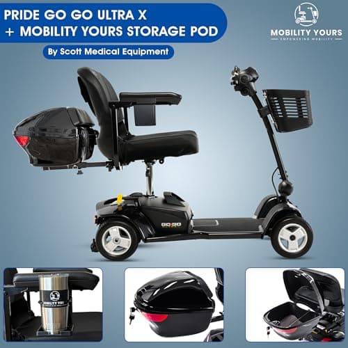 Pride Mobility Ultra X Scooter, 4 Wheel, 300 lb Capacity, Portable Electric Scooter
