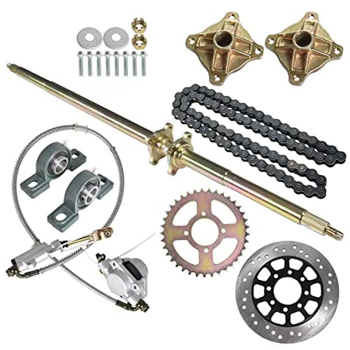 Go Kart Rear Axle Kit 44-inch with Pillow Block Sprockets & Brakes